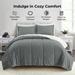 3PC Reversible Sherpa Down Alternative Comforter Set with Solid Color