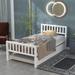 Twin Size Platform Bed with Twin Trundle, Classic Headboard & Footboard