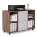 Wooden Filing Cabinet with 2 Drawers and 4 Open Shelves