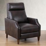 PU Leather Club Chairs Casual Single Sofa Push-Back Recliner Arm Chairs Accent Chairs with Solid Wood Legs for Living Room