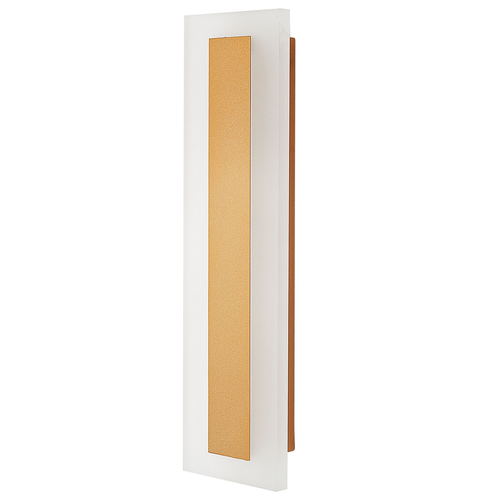 Außenwandleuchte LED Gold Metall und Acryl 30 cm Modern Rechteckig Lang Beleuchtung für Außen Draußen Terrasse Balkon Ausstattung