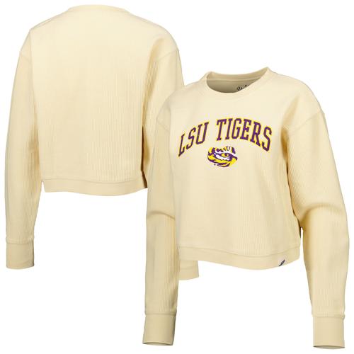 Cremefarbenes LSU Tigers Classic Campus Corded Timber-Sweatshirt für Damen von League Collegiate Wear