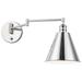 Library 1-Light 8" Wide Polished Nickel Wall Sconce