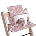 Hoppediz Hochstuhl Sitzkissen Set, passend für Stokke Tripp Trapp, 2-teilig, 100% Bio-Baumwolle, Design Amsterdam rose