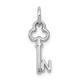 14ct White Gold Solid Polished Flat back N Key Charm Pendant Necklace Measures 15.53x6.88mm Wide Jewelry Gifts for Women