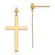 14ct Yellow Gold Polished Religious Faith Cross Dangle Post Earrings Measures 33x16mm Wide Jewelry Gifts for Women