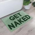 Zeeinx Get Naked Bath Mat Cute Bathroom Rugs Non Slip Microfiber Bath Rugs Funny Bathroom Decor Machine Washable Sage Green Bath mat for Tub and Shower,20”x32”