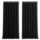 PONY DANCE Blackout Curtain 2 Panels - 90 x 90 Inch Door Curtain Thermal Insulated Eyelet Curtains Bedroom Living Room Large Curtains, Black