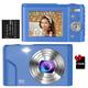 Digital Camera, 1080P Full HD Compact Camera 36MP Vlogging Camera with 16X Digital Zoom, 2.4" LCD Mini Camera for Student, Kids, Beginners（Blue）