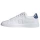 adidas Men's Advantage Premium Leather Shoes Sneakers, FTWR White/FTWR White/Crew Blue, 9 UK