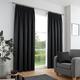 Fusion Black Curtains, Pencil Pleat Curtains W90 x L90 (229 x 229cm), Black Curtains for Living Room and Bedroom, Door Curtain, Pleated Curtains & Drapes