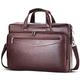 DOMISO Laptop Leather Bag Vintage Shoulder Bag Business Bag Men Handbag Work Bag Suspension Bag for 17-17.3" Notebook/Lenovo/HP/ASUS/Dell, Brown