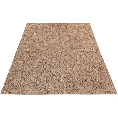 Teppich PACO HOME "Rimini 411", beige, B:120cm H:4mm L:160cm, Polypropylen (PP), Teppiche, Flachgewebe, Uni Farben, Hoch-Tief Effekt, In- und Outdoor geeignet Image