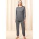 Pyjama TRIUMPH "Endless Comfort PK LSL" Gr. 38, grau (dark grey melange) Damen Homewear-Sets Pyjamas