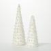 The Holiday Aisle® 16.5"H & 12.25"H Beaded Pearl Cone Tree Set, Christmas Decor; White Plastic | 16.5 H x 5.75 W x 5.75 D in | Wayfair