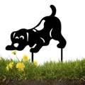 Piquets de descente de chien imperméables décoration de jardin décorations de silhouette animale