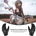 Gants de moto en cuir avec écran tactile gants en cuir de mouton quatre saisons anti-chute