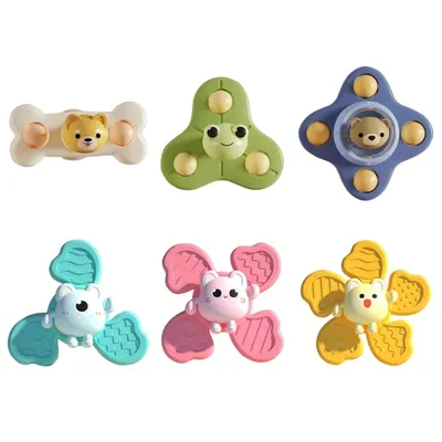 Spinner de dessin animé 77HD pour bébé jouet de bain pour enfant avec ventouse anti-Stress