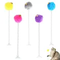 Baguette élastique en plumes de chat 5 pièces jouet interactif coloré en plumes de chat ventouses