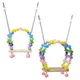 Jouet perroquet balançoire coloré perchoir support de jeu chFukToy anneau d'entraînement avec