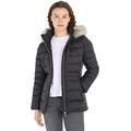 Tommy Hilfiger Damen Daunenjacke Down Jacket With Fur Winter, Schwarz (Black), XXL