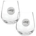 New England Patriots Two-Piece 15oz. Stemless Wine Glass Set