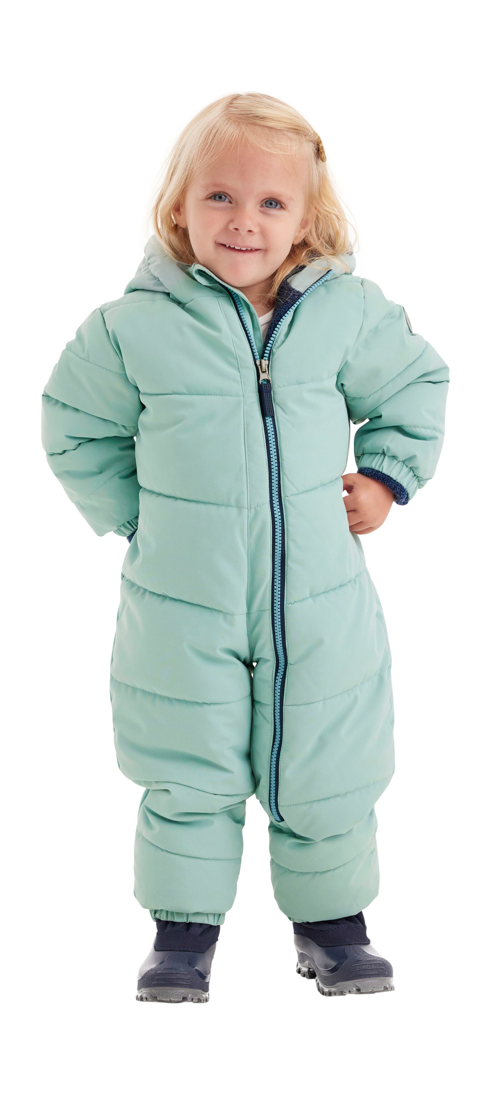 Overall "FIOW 32 MNS ONPC", Kinder, Gr. 98/104, grün (rauchmint), Oberstoff: 100% Polyester, Futter: 100% Polyester, Wattierung: 100% Polyester, FIRST INSTINCT BY KILLTEC, Sportlich, Overalls, Wind- und wasserabweisender Schneeanzug, innen warmes... Image