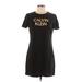 Calvin Klein Casual Dress - Shift Crew Neck Short sleeves: Black Graphic Dresses - Women's Size Large