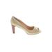 Cole Haan Heels: Pumps Chunky Heel Boho Chic Green Shoes - Women's Size 11 - Peep Toe