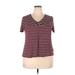 Love, Fire Short Sleeve T-Shirt: Burgundy Tops - Women's Size 2X-Large