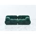 Everly Quinn Harv 76" Modular Loveseat Chenille, Metal in Green | 26.7 H x 76 W x 38 D in | Wayfair 611F4B53067A446A8EFFFD2D76F75B24