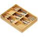 Loon Peak® Sehgal Bamboo Flatware & Kitchen Utensils Drawer Organizer Bamboo in Brown | 2.4 H x 12 W x 15.6 D in | Wayfair
