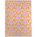 Orange/Pink Rectangle 3' x 5' Area Rug - Bungalow Rose POOLSIDE IKAT TANGERINE Area Rug 60.0 x 36.0 x 0.08 in whitePolyester | Wayfair