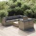 Latitude Run® Patio 8 Piece Rattan Sectional Seating Group w/ Cushions in Gray | 22 H x 22.4 W x 22.4 D in | Wayfair