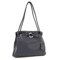 Gigi - Ladies Leather Shoulder Bag - Medium Tote Handbag With Multiple Compartments - With Heart Keyring Charm - OTHELLO 4323 - Dark Blue/Navy