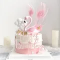 Flamingo Decoration Birthday Cake Topper Party Beautiful Wings Swan Star Wedding Dessert Dress Up