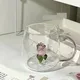 1 PC New Creative 3D Rose Champagne Flute Custom Wine Glass Goblet Tumbler Mug Cup with Rose Inside