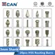 XCAN Rotary Router Milling Cutter 20pcs 3mm Shank HSS Routing Router Bits Burr Rotary Wood Carving