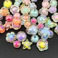 20 pcs AB Color Heart Acrylic Beads Star Shape Beads Charms Bracelet Necklace Beads For Jewelry