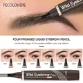 6 Colors Eyebrow Pen Waterproof Fork Tip Eyebrow Tattoo Pencil Long Lasting Professional Fine Sketch