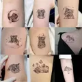 New Black White Tiger Tattoo Stickers Set Men Women Waterproof Cute Couple Fashion Art Temporary
