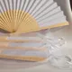 Personalized wedding fan white folding elegant paper hand fan wedding gift bride custom hand fan
