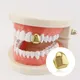 2021 Fashion Gold Color Small Single Tooth Cap Grills Hip Hop Style Teeth Grill Golden Dental Braces