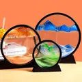 7/12 Inch Sandscape Moving Sand Art Picture Round Moving Hourglass 3D Mountain Motion Display