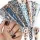 10pcs Leopard Print Nail Tranfer Foils Mixed Zebra Snake Print Stickers Sexy Animal Pattern Nails