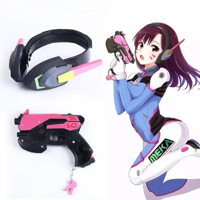 Spiel Overwatch D.Va Kopfhörer Gun Hana Song DVA Waffe Pistole Cosplay Requisiten Zubehör Weihnachten Halloween Party Spielzeug Image