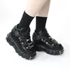 Neue 2024 Marke Punk Stil Frauen Schuhe Lace-up ferse höhe 6 CM Plattform Schuhe Frau Rock Stiefel