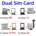 Aiinant Dual-SIM-Kartenleser Adapter Anschluss Flex kabel für iPhone 11 12 13 Pro Max XR SIM-Karten