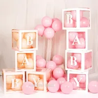 Transparente Brief Ballon Box Baby party Dekoration Junge Mädchen 1. Geburtstags feier Dekorationen