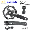 IXF MTB Kurbel 104BCD Bike Kurbel 170 175 Schnecke Kettenblatt 32t 34t 36t 38 regenbogen öl slick 1